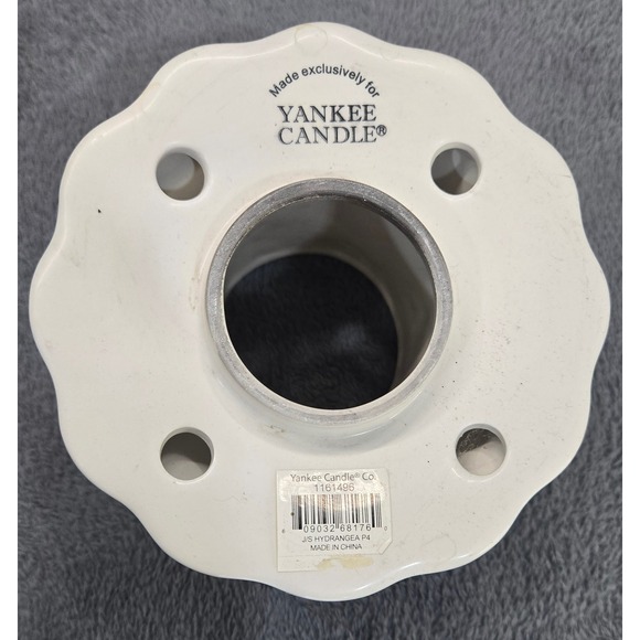 Yankee Candle Hydrangea Butterfly Ceramic Jar Shade Topper Floral 1161496 White - Picture 4 of 5